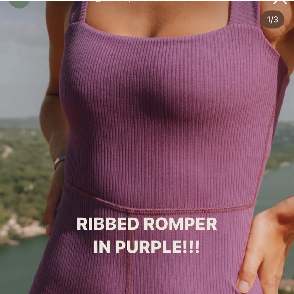 Daily Drills Purple Ribbed Romper